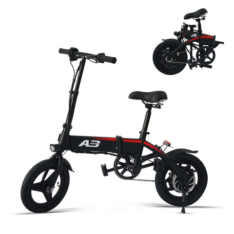 14" Folding Electric Bike, 350W Max Motor, 15MPH Ebike,Brake Taillight