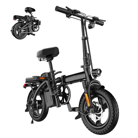 Electric Bike for Adults,Electric Bicycle with 48V15Ah Removable Battery,14" Folding Ebike, 20MPH Commuting Electric Bike